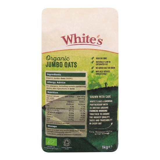 Picture of White's Organic Jumbo Oats 1kg(N)