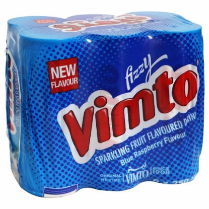 Picture of Vimto Blue Raspberry Fruit Flavoured Drink Can 250 ml(N)