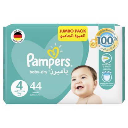 Picture of Pampers Baby-Dry Diapers Size 4, 9-14kg with Leakage Protection 44pcs