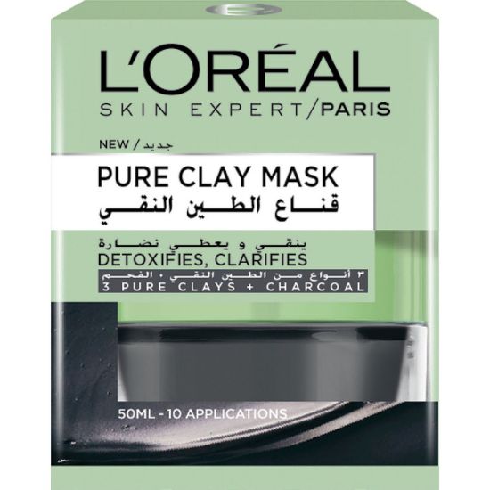 Picture of L'Oreal Paris Skin Care Pure Clay Black Mask Detoxifies & Clarifies 50ml