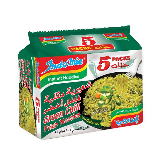 Picture of Indomie Instant Noodles Green Chilli Fried Noodles 80g x 5 Pieces(N)