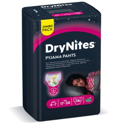 Picture of Drynites Pyjama Age 4-7y Girl 17-30kg 16pcs