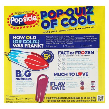 Picture of Popsicle Orange Cherry Grape Ice Pops Sugar Free 18pcs 878ml