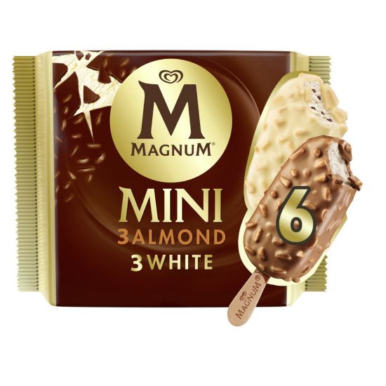 Picture of Magnum Mini Ice Cream Stick White & Almond 6 x 57.5ml