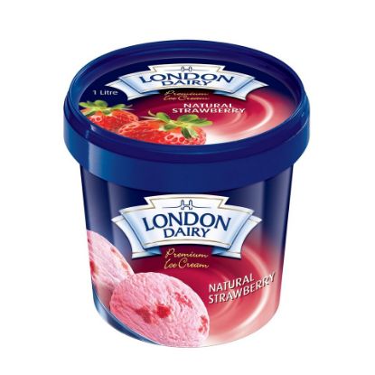 Picture of London Dairy Natural Strawberry Ice Cream 1Litre