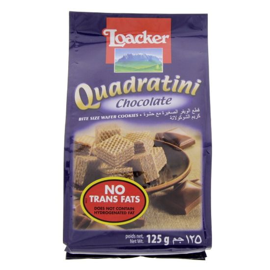 Picture of Loacker Quadratini Chocolate Bite Size Wafer Cookies 125g