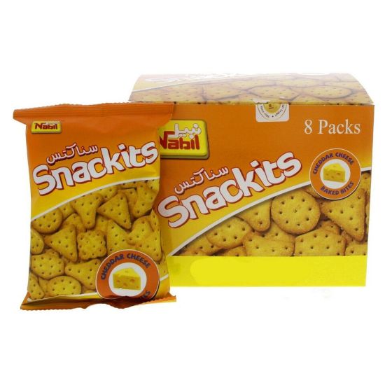 Picture of Nabil Snackits Cheddar Cheese Crackers Value Pack 8 x 26g