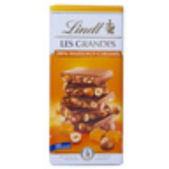 Picture of Lindt Les Grandes 38% Hazelnut-Caramel Milk Chocolate 150g(N)