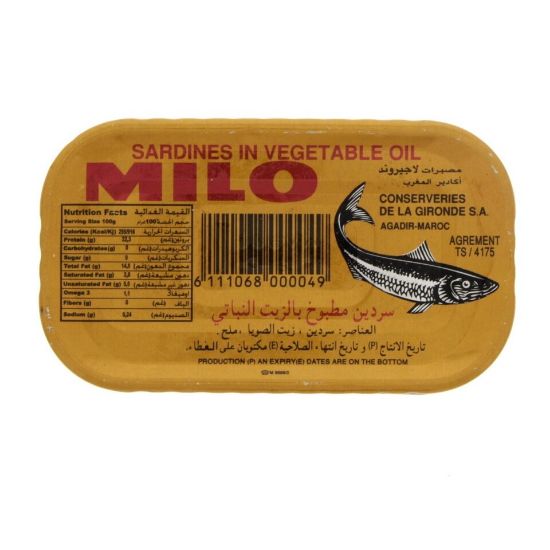 Picture of Milo Sardines In Vegetables Oil 125g