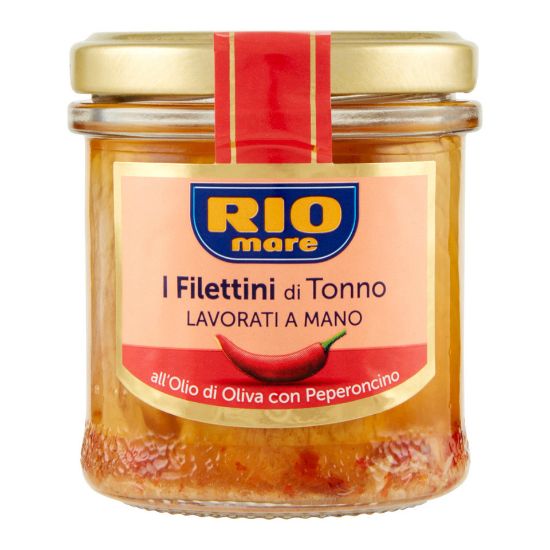 Picture of Rio Mare Tuna Fillets In Olive Oil With Chili Peppers 130g