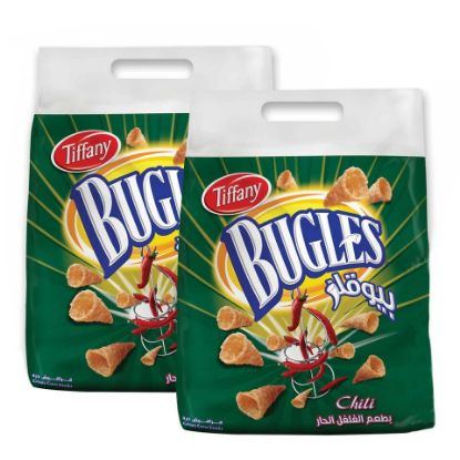 Picture of Tiffany Bugles Crispy Corn Snacks Chili 22 x 10.5g 2pkt