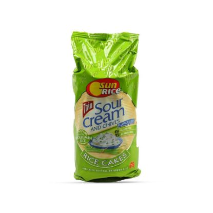 Picture of Sun Rice Thin Sour Cream And Chives Flavoured Rice Cakes 195g