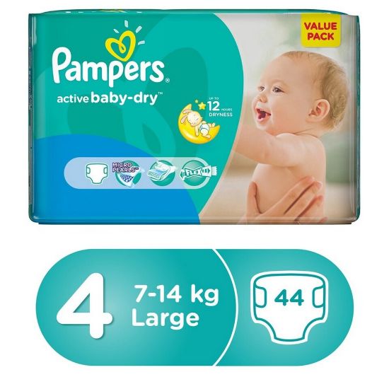 Picture of Pampers Active Baby Dry Diapers, Size 4, Maxi, 7-14kg Value Pack, 44pcs