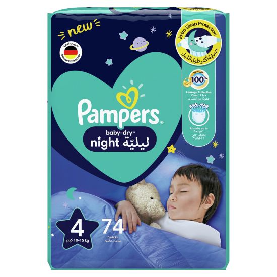 Picture of Pampers Baby-Dry Night Diapers Size 4 10-15kg 74pcs