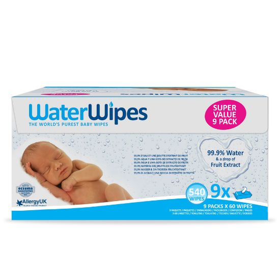 Picture of Water Wipes Fruit Extract Baby Wipes 9 x 60pcs