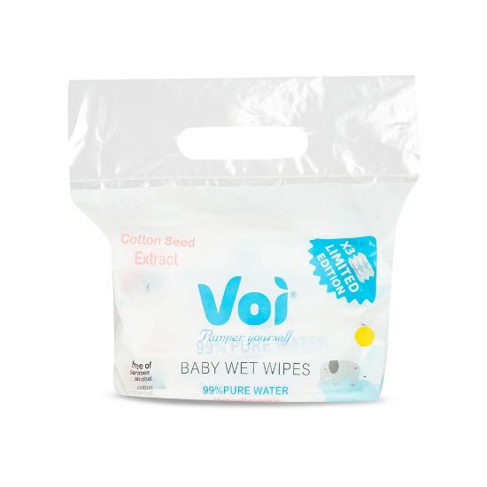 Picture of Voi Baby Wet Wipes 99% Pure Water Value Pack 3 x 56pcs