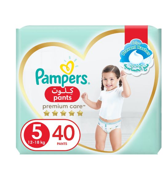 Picture of Pampers Premium Care Pants Diapers Size 5, 12-18kg with Stretchy Sides for Better Fit 40pcs