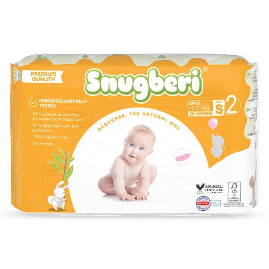 Picture of Snugberi Baby Diaper Size 2, Small 4-7kg 30pcs