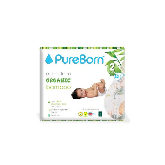 Picture of Pure Born Diaper Size 2, 3-6kg, 32Pcs