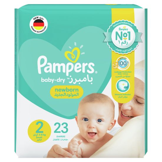 Picture of Pampers Baby-Dry Diapers Size 2, Mini 3-8kg With Leakage Protection 23pcs