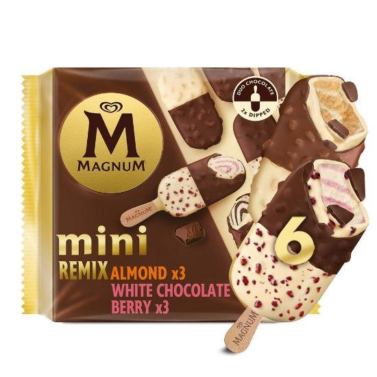 Picture of Magnum Mini Remix Almond and Berry Ice Cream Sticks 6 x 60ml