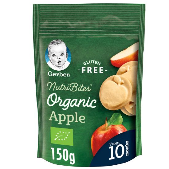 Picture of Gerber Baby Food Organic Nutri Bites Apple Biscuits From 10 Months 150g