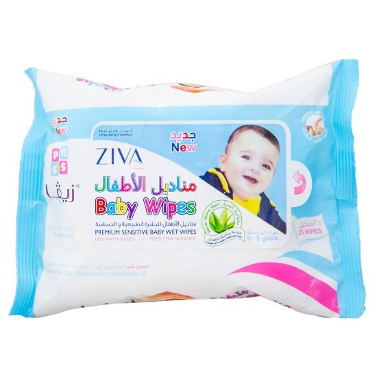 Picture of Ziva Baby Wipes Premium Sensitive 25pcs