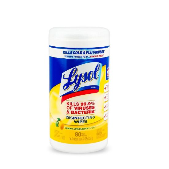 Picture of Lysol Disinfecting Wipes Lemon & Lime Blossom 80pcs