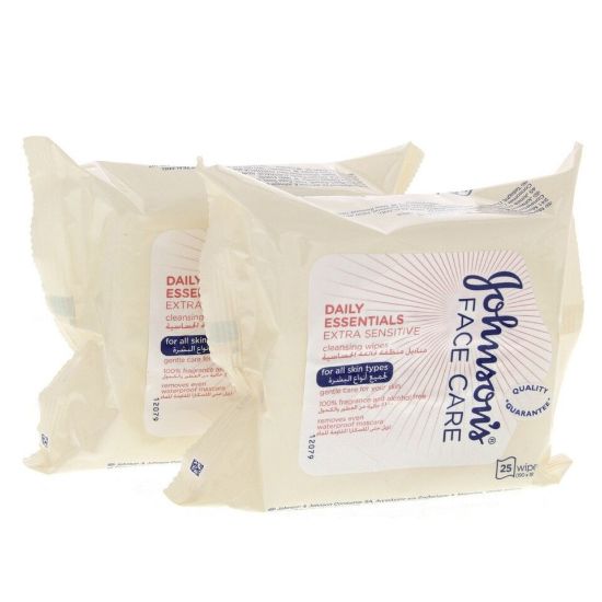 Picture of Johnsons Extra Sensitive Cleansing Wipes 25pcs x 2pkt