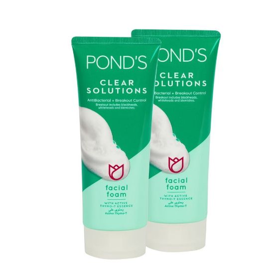 Picture of Pond's Clear Solutions Facial Foam With Active Thymo-T Essence 2 x 100g