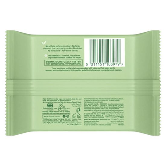 Picture of Simple Kind To Skin Cleansing Facial Wipes 25pcs