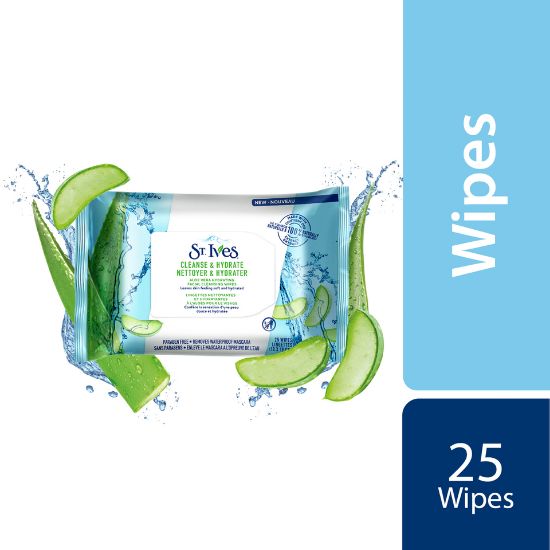 Picture of St. Ives Aloe Vera Hydrating Facial Cleansing Wipes 25pcs