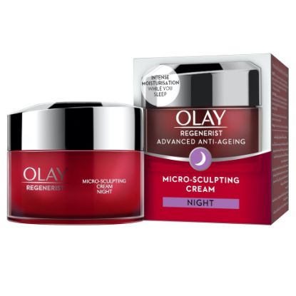 Picture of Olay Night Cream: Regenerist Micro-Sculpting Mini Moisturiser Cream 15ml