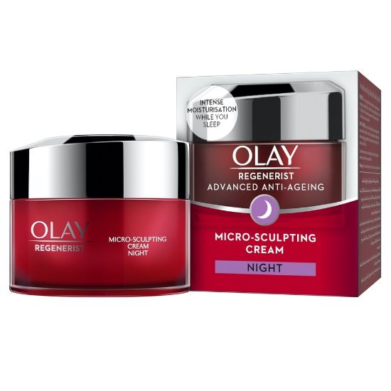 Picture of Olay Night Cream: Regenerist Micro-Sculpting Mini Moisturiser Cream 15ml