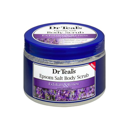 Picture of Dr Teal's Epsom Salt Body Scrub Exfoliate & Renew With Lavender 454g