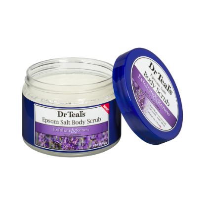 Picture of Dr Teal's Epsom Salt Body Scrub Exfoliate & Renew With Lavender 454g