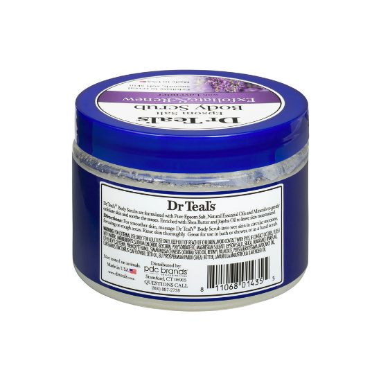 Picture of Dr Teal's Epsom Salt Body Scrub Exfoliate & Renew With Lavender 454g