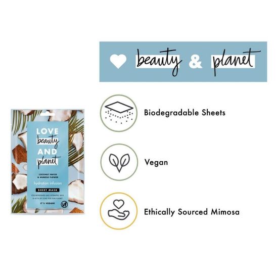 Picture of Love Beauty and Planet Sheet Mask Hydration Infusion Coconut Water & Mimosa Flower 1pc