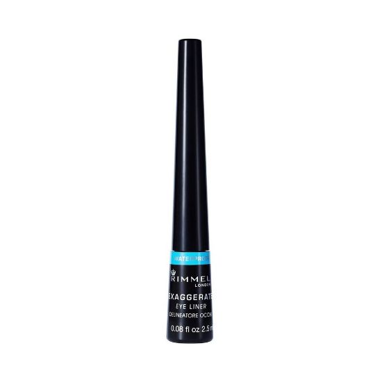 Picture of Rimmel London Exaggerate Waterproof Liquid Eyeliner Black. A Black Shade With A Glossy Finish 1pc