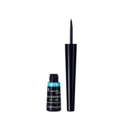 Picture of Rimmel London Exaggerate Waterproof Liquid Eyeliner Black. A Black Shade With A Glossy Finish 1pc