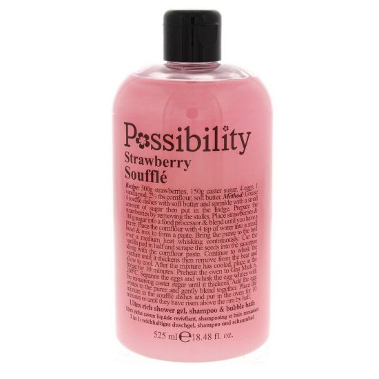 Picture of Possibility Strawberry Souffle Ultra Rich Shower Gel, Shampoo And Bubble Bath 525ml