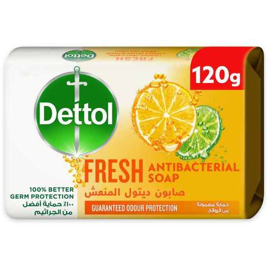 Picture of Dettol Fresh Anti-Bacterial Bathing Soap Bar Citrus & Orange Blossom Fragrance 120g