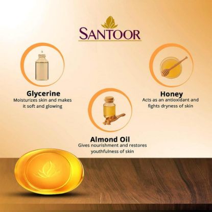 Picture of Santoor Pure Glo Glycerine Soap 125g(N)