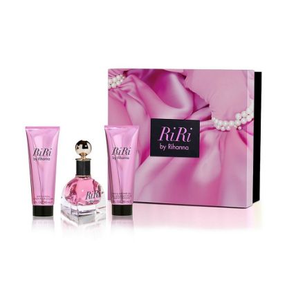 Picture of Riri by Rihana Eau De Parfum Gift Set For Women, 100ml EDP Spray + 90ml Body Lotion + 90ml Shower Gel