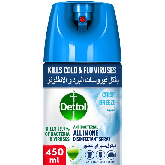 Picture of Dettol Crisp Breeze Antibacterial All in One Disinfectant Spray 450ml