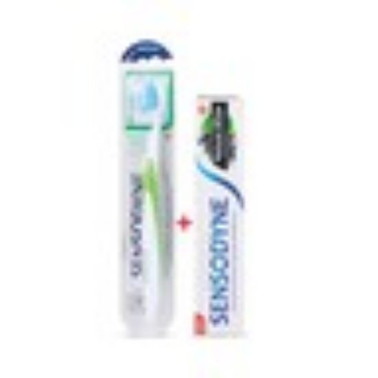 Picture of Sensodyne Natural White Charcoal Toothpaste 75 ml + Toothbrush 1 pc