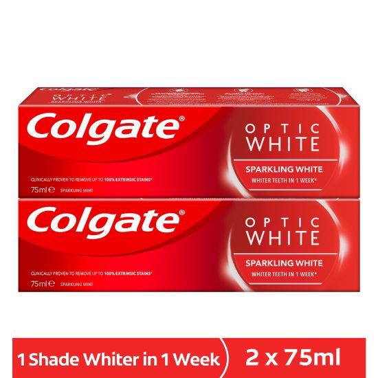 Picture of Colgate Toothpaste Optic White Sparkling Whitening Mint 2 x 75ml