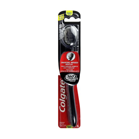 Picture of Colgate Toothbrush 360 Charcoal Black Medium Multi Colour 1pc