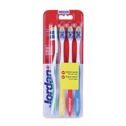 Picture of Jordan Total Clean Tooth Brush Medium Assorted 4pcs