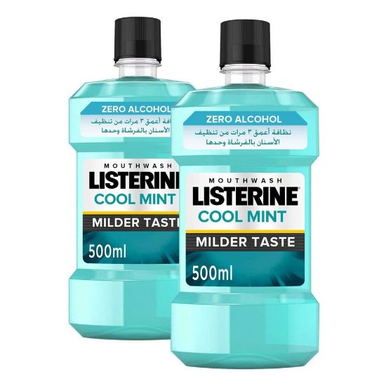 Picture of Listerine Mouthwash Cool Mint Milder Taste 500ml 1+1